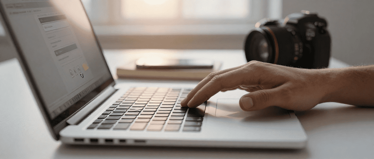 Mains sur clavier laptop