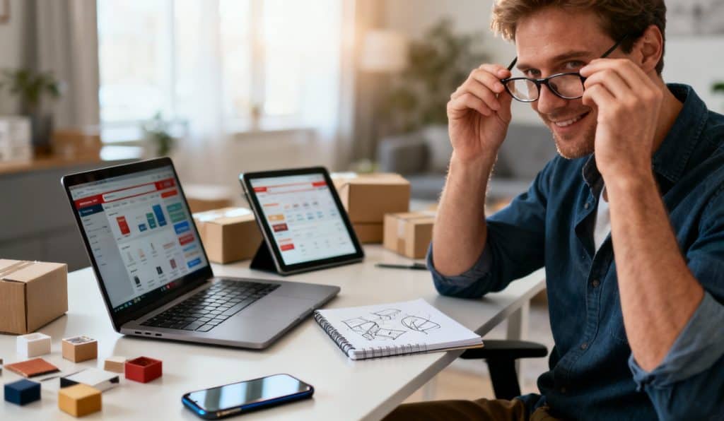 entrepreneur concentré au bureau moderne