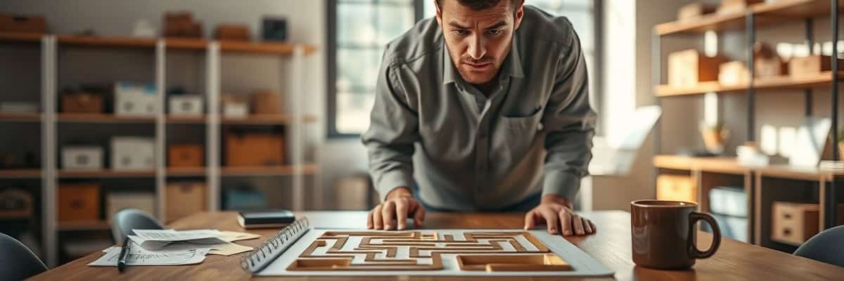 Propriétaire PME avec labyrinthe