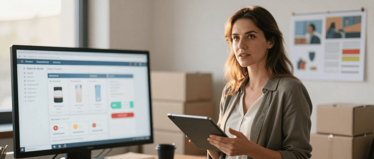 Entrepreneure e-commerce confiante