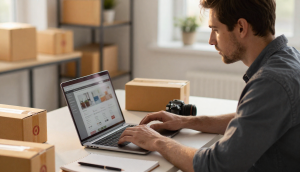 Entrepreneur concentré au bureau à domicile