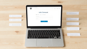 plugin formulaire WordPress interface glisser-déposer sur ordinateur portable